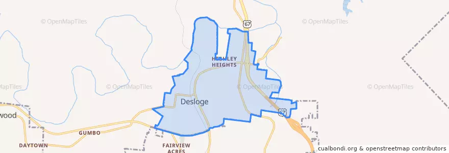 Mapa de ubicacion de Desloge.