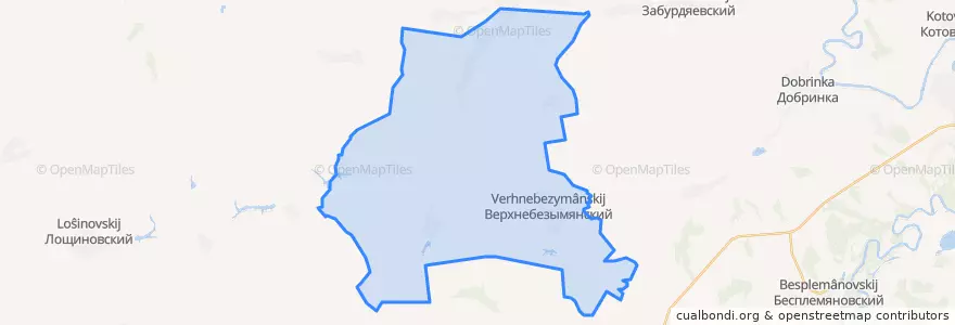 Mapa de ubicacion de Верхнебезымяновское сельское поселение.