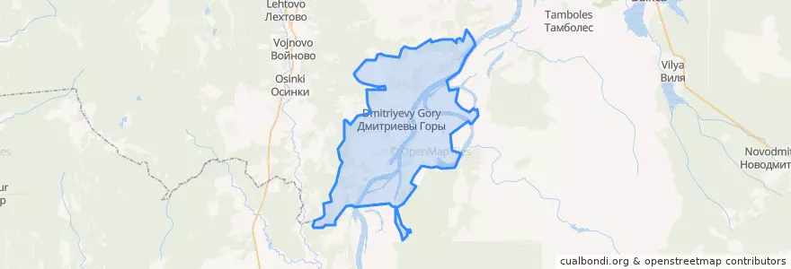 Mapa de ubicacion de Дмитриевогорское сельское поселение.