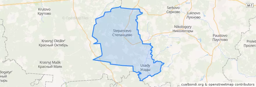 Mapa de ubicacion de Степанцевское сельское поселение.