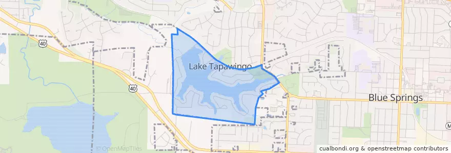 Mapa de ubicacion de Lake Tapawingo.
