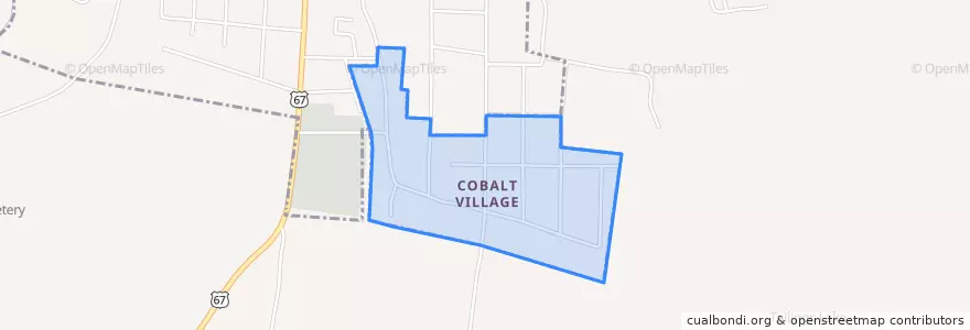 Mapa de ubicacion de Cobalt.