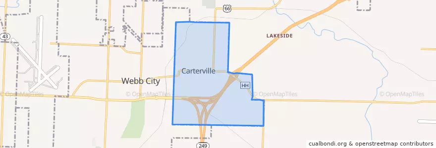 Mapa de ubicacion de Carterville.