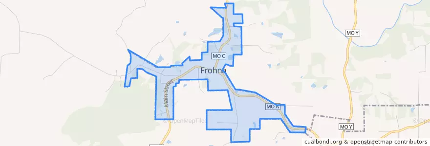 Mapa de ubicacion de Frohna.