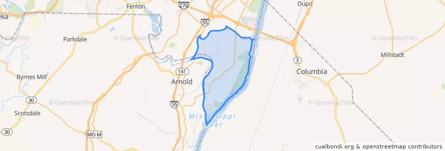 Mapa de ubicacion de Oakville.