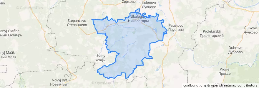 Mapa de ubicacion de городское поселение Никологоры.