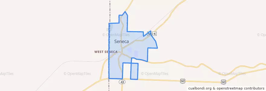 Mapa de ubicacion de Seneca.