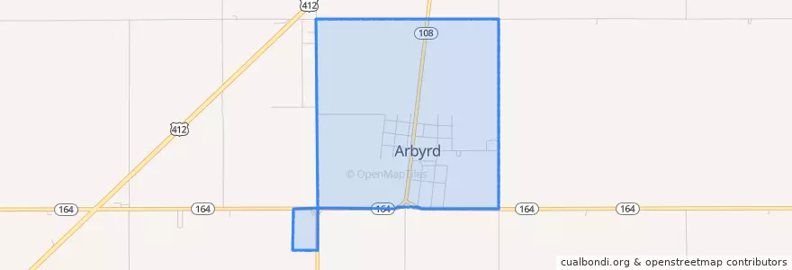 Mapa de ubicacion de Arbyrd.