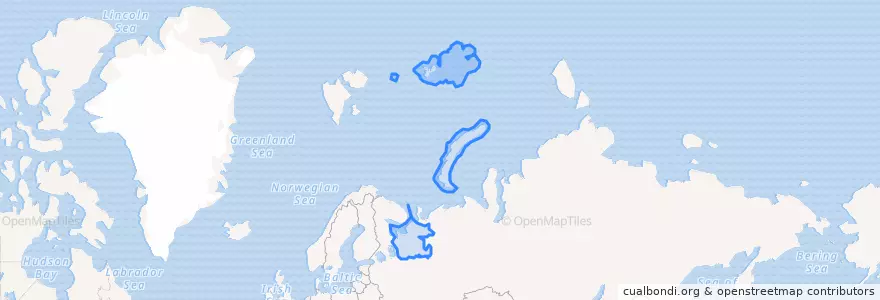Mapa de ubicacion de Архангельская область.