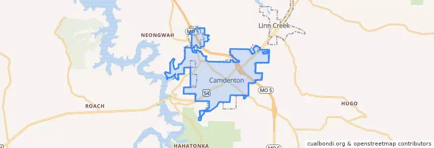 Mapa de ubicacion de Camdenton.