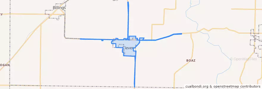 Mapa de ubicacion de Clever.