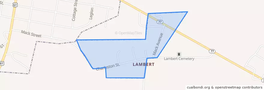 Mapa de ubicacion de Lambert.