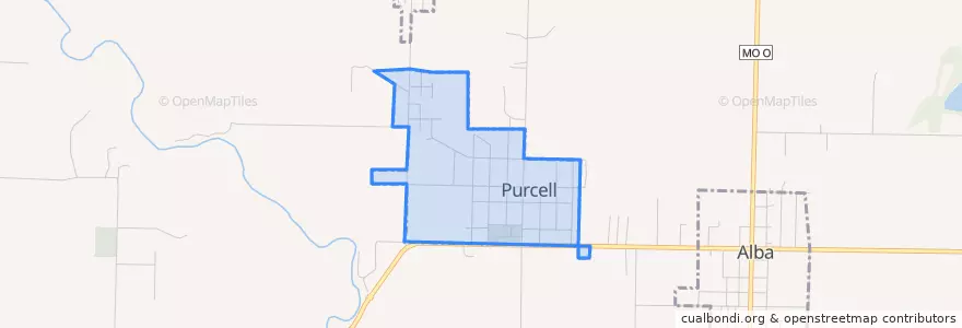 Mapa de ubicacion de Purcell.