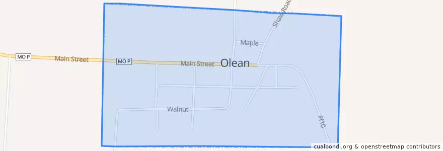 Mapa de ubicacion de Olean.
