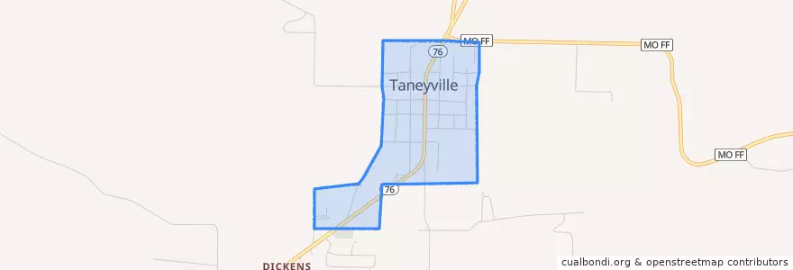 Mapa de ubicacion de Taneyville.