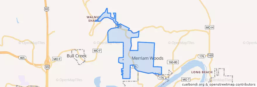 Mapa de ubicacion de Merriam Woods.