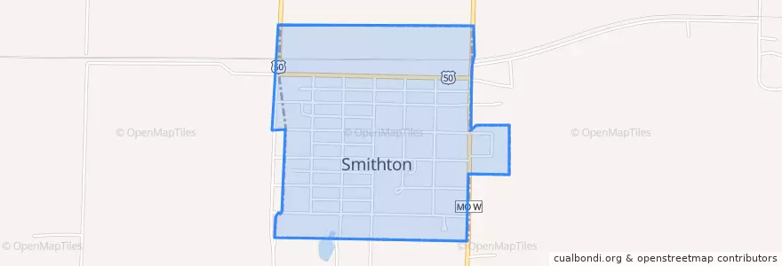 Mapa de ubicacion de Smithton.