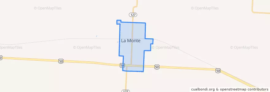 Mapa de ubicacion de La Monte.