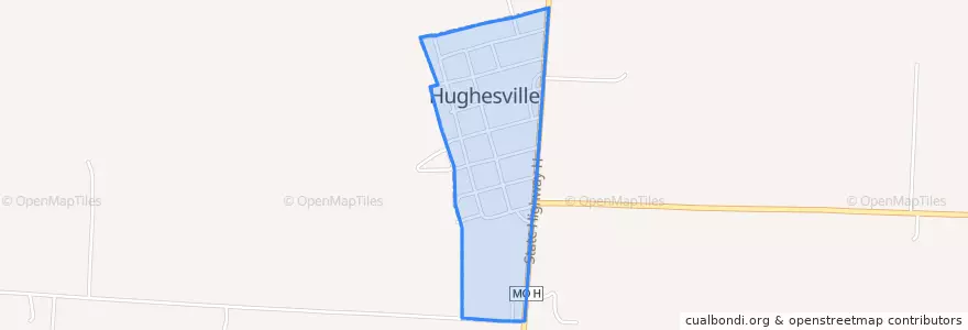 Mapa de ubicacion de Hughesville.