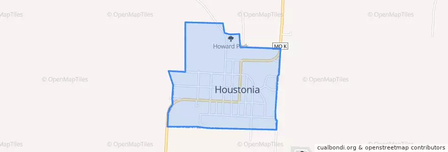 Mapa de ubicacion de Houstonia.