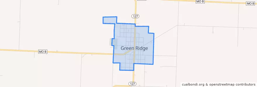 Mapa de ubicacion de Green Ridge.