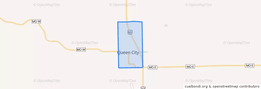Mapa de ubicacion de Queen City.