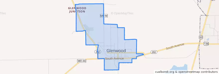 Mapa de ubicacion de Glenwood.