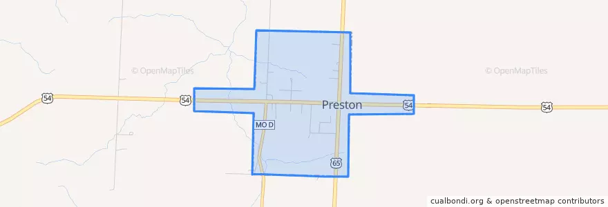 Mapa de ubicacion de Preston.