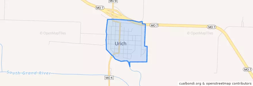 Mapa de ubicacion de Urich.