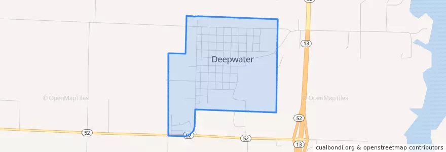 Mapa de ubicacion de Deepwater.