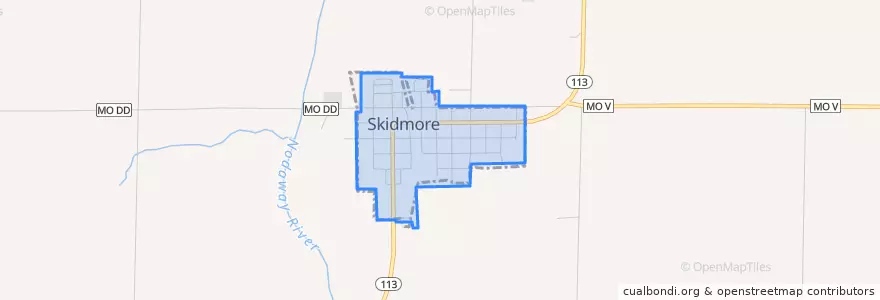 Mapa de ubicacion de Skidmore.