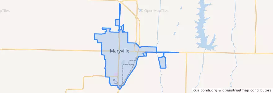 Mapa de ubicacion de Maryville.