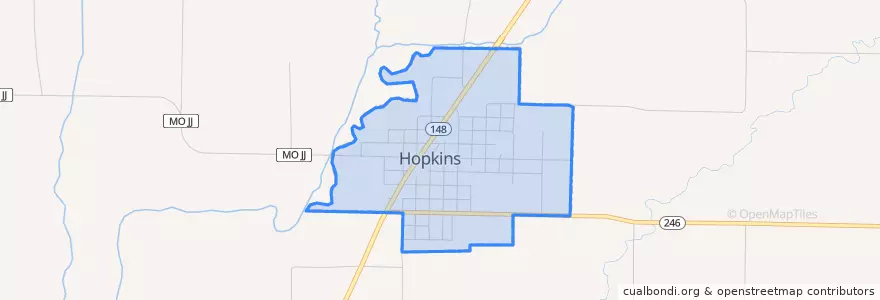 Mapa de ubicacion de Hopkins.