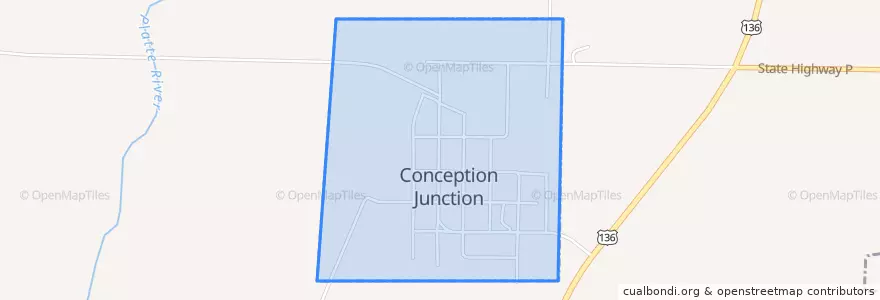 Mapa de ubicacion de Conception Junction.