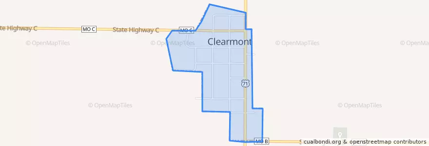 Mapa de ubicacion de Clearmont.