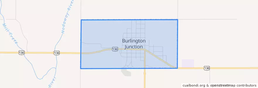 Mapa de ubicacion de Burlington Junction.