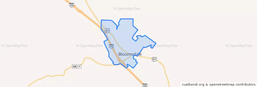 Mapa de ubicacion de Bloomsdale.
