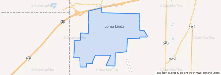 Mapa de ubicacion de Loma Linda.