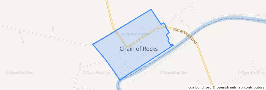 Mapa de ubicacion de Chain of Rocks.
