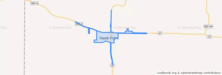 Mapa de ubicacion de Hawk Point.