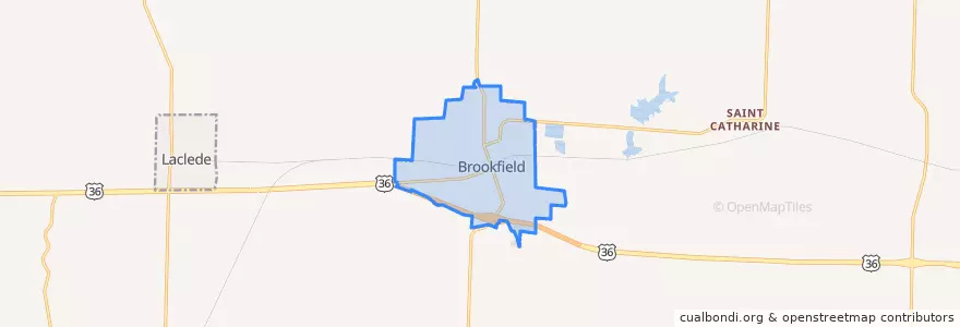 Mapa de ubicacion de Brookfield.