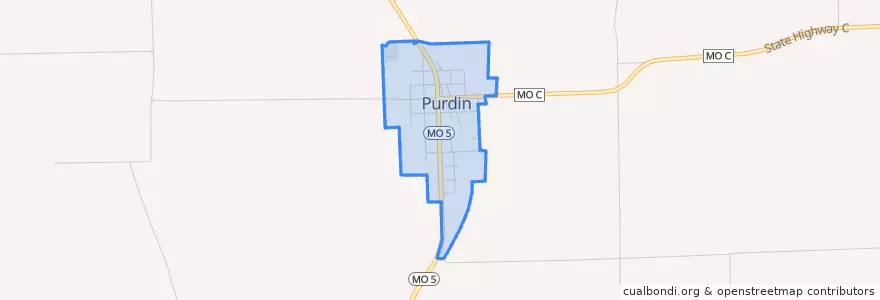 Mapa de ubicacion de Purdin.