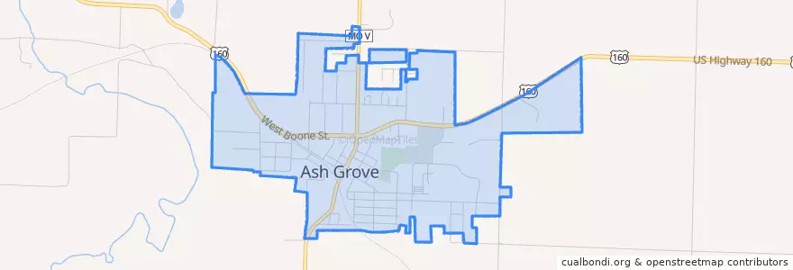 Mapa de ubicacion de Ash Grove.