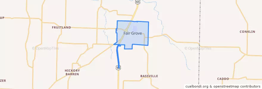 Mapa de ubicacion de Fair Grove.