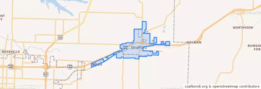 Mapa de ubicacion de Strafford.