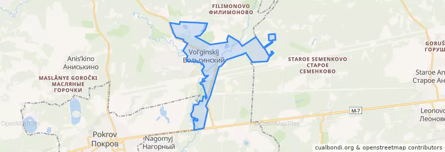 Mapa de ubicacion de городское поселение Вольгинский.