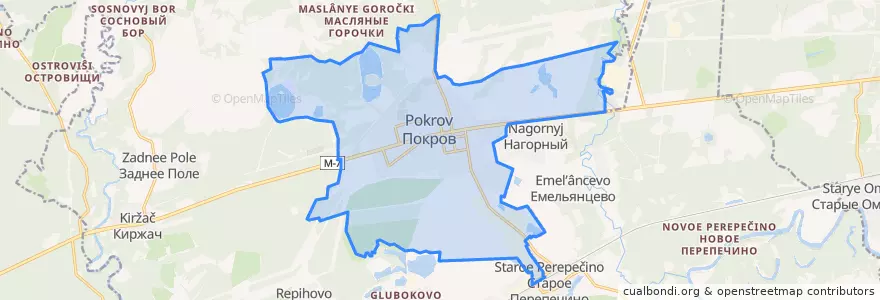 Mapa de ubicacion de городское поселение Покров.