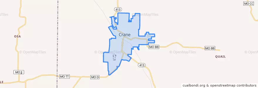 Mapa de ubicacion de Crane.