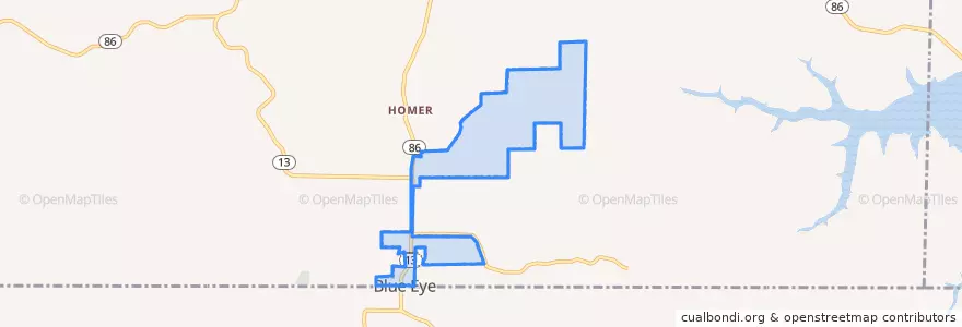 Mapa de ubicacion de Blue Eye.