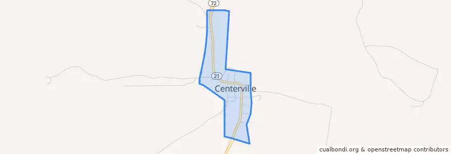 Mapa de ubicacion de Centerville.
